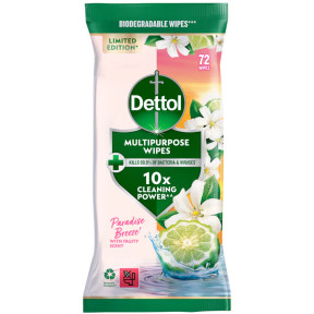 Універсальні вологі серветки Dettol Multipurpose Cleaning Wipes Paradise Breeze, 72 шт